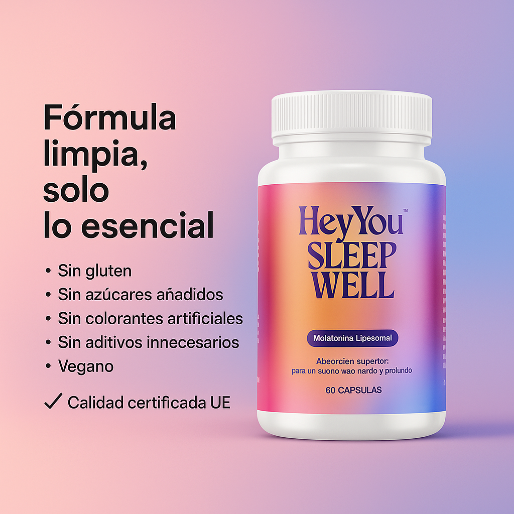 Hey You Sleep Well – Melatonina Liposomal de Liberación Prolongada 1 mg | Ayuda a Conciliar y Mantener el Sueño | 60 Comprimidos