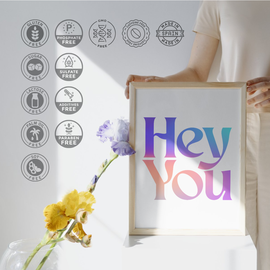 Hey You Antispike GLP-1 Suplemento para el control del Pico de Glucosa, Niveles de Azúcar, Antojos, control de peso, Hambre y Claridad Mental con Eriocitrina, Gymnema Silvestre, Hoja de Morera blanca y Berberina 60 cápsulas veganas