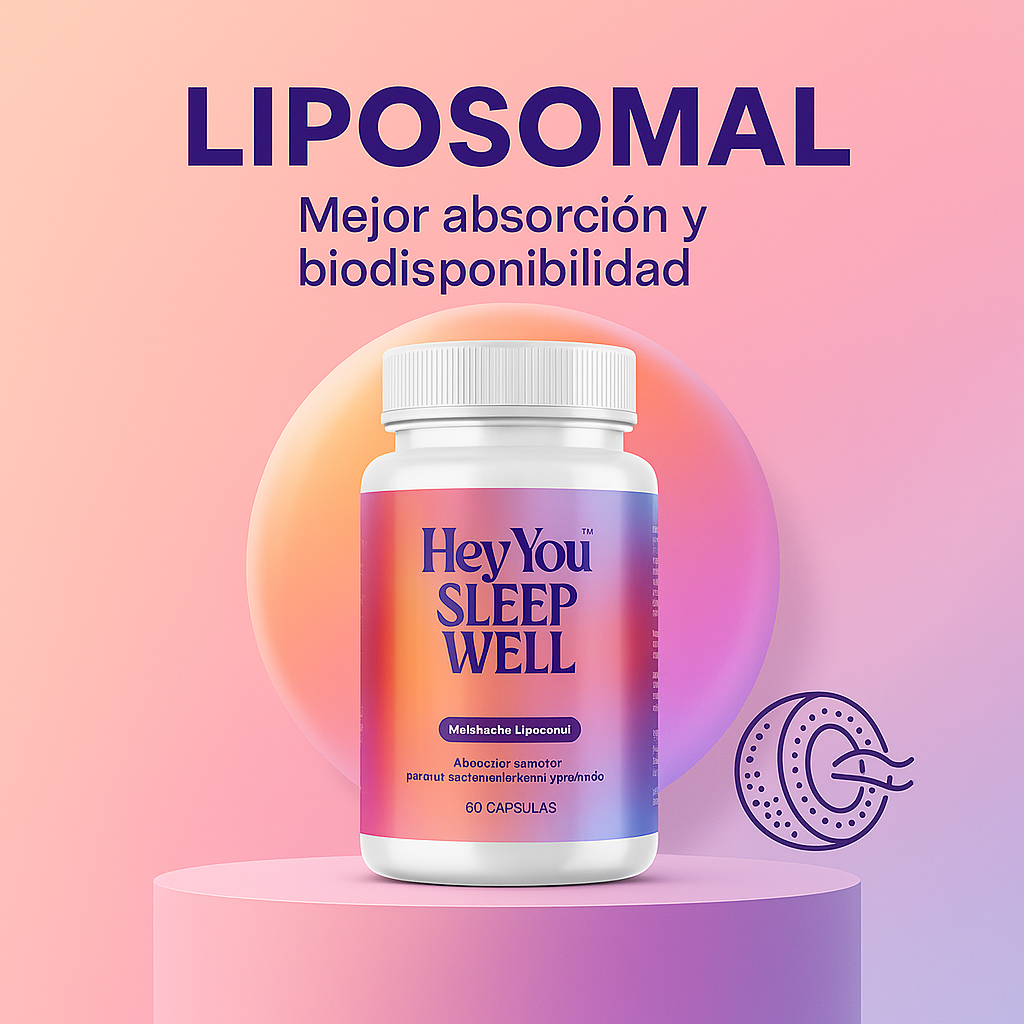 Hey You Sleep Well – Melatonina Liposomal de Liberación Prolongada 1 mg | Ayuda a Conciliar y Mantener el Sueño | 60 Comprimidos