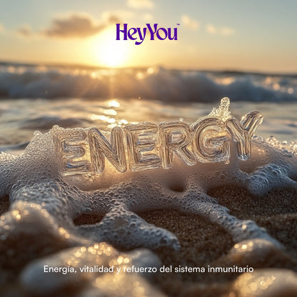 Hey You Energy Complemento Alimenticio Vitamina C pura 1,2 g Energía, vitalidad y refuerzo del sistema inmunitario. 90 comprimidos.