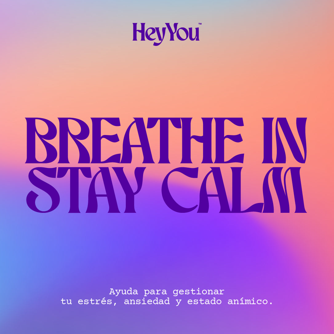 Hey You Breathe Suplemento vitamínico para ayudar a gestionar la ansiedad, el estrés y el estado de ánimo a base de Ashwagandha, Griffonia y GABA. 60 cápsulas veganas