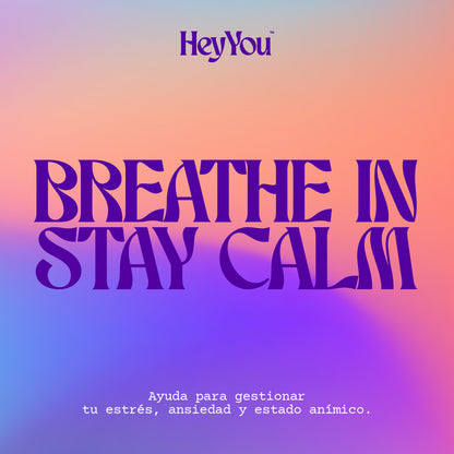 Hey You Breathe Suplemento vitamínico para ayudar a gestionar la ansiedad, el estrés y el estado de ánimo a base de Ashwagandha, Griffonia y GABA. 60 cápsulas veganas